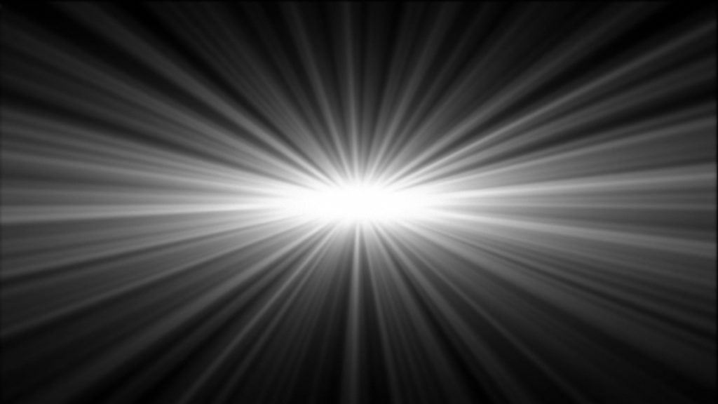 Abstract Video Transition with Central Light Spot Irradiating Light Beams